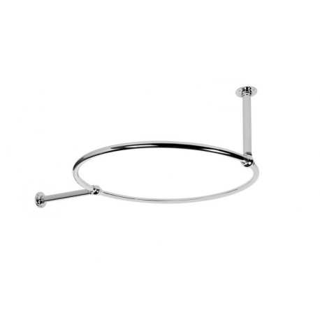 Eastgate Traditional Round Chrome 850mm Shower Curtain Rail - Adjustable Stays