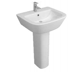 Kartell Project Square 530mm 1 Tap Hole Basin and Pedestal