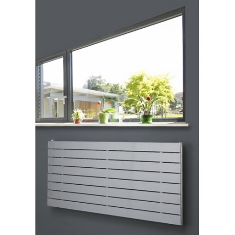 Eucotherm Mars Silver Horizontal Flat Single Panel Designer Radiator 445mm x 600mm