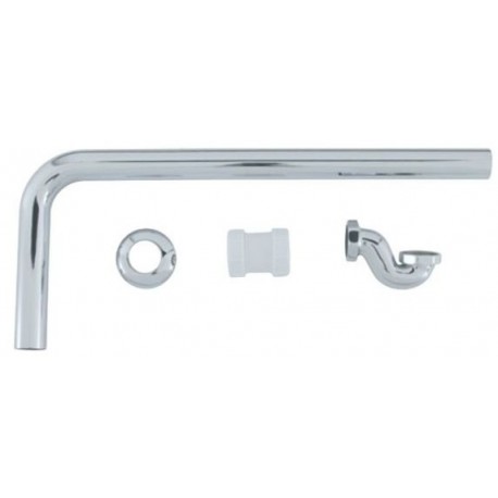 BC Designs Exposed Low Bath Trap With Adaptor and Pipe - Chrome
