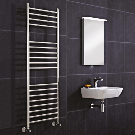 Phoenix Athena Stainless Steel Straight Towel Rail 800mm High x 600mm Wide