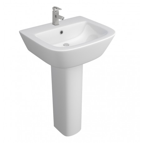Kartell Project Square 530mm 1 Tap Hole Basin and Pedestal
