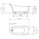 BC Designs Slipp Freestanding Bath 1590mm Long x 675mm Wide