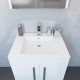 Thorpe Complete Modern White Bathroom Suite with Right Hand L-Shaped Bath