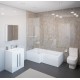 DBS Select Thorpe Complete Modern White Bathroom Suite with Left Hand L-Shaped Bath