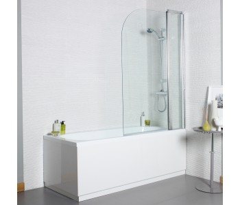 Kartell Koncept 6mm Curved Bath Screen with Extension Panel 1000mm Wide x 1400mm High