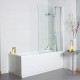 Kartell Koncept 6mm Square Bath Screen with Extension Panel 1000mm Wide x 1400mm High