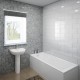 Lingwood Complete Modern White Bathroom Suite with Straight Bath