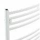 DBS White Curved Heated Towel Rail 1200mm x 600mm