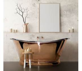 BC Designs Copper Nickel Freestanding Boat Bath 1700mm x 725mm