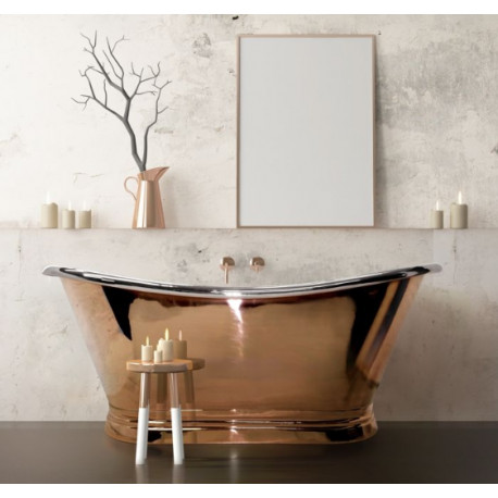 BC Designs Copper Nickel Freestanding Boat Bath 1500mm x 700mm