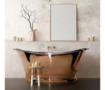 BC Designs Copper Nickel Freestanding Boat Bath 1500mm x 700mm