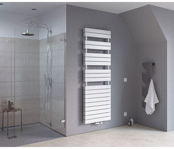 Eucotherm Mars Primus Duo White Flat Panel Towel Radiator 970mm High x 500mm Wide
