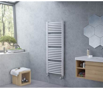 Eucotherm Fino White Ladder Towel Radiator 1395mm High x 580mm Wide