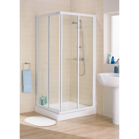 Lakes Classic Silver Framed Corner Entry Shower Enclosure 750mm Wide x 1850mm High