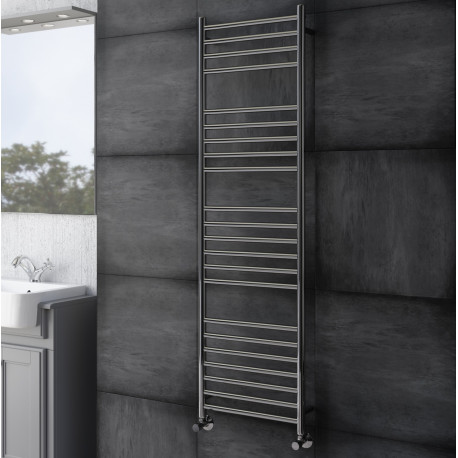 DBS Straight Polished Stainless Steel Towel Rail 1400mm High x 400mm Wide