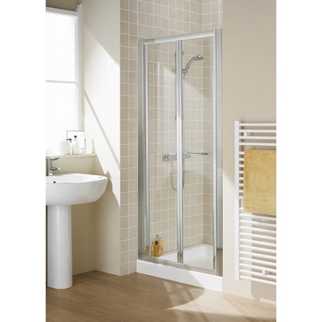 Lakes Classic Semi-Frameless Bi-Fold Shower Door 700mm Wide x 1850mm High
