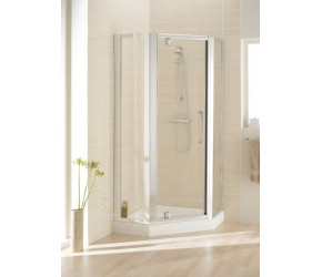 Lakes Classic Semi-Frameless Bifold Pentagon Shower Enclosure 700mm Wide Door x 1850mm High