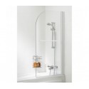 Lakes Classic Curved Bath Screen With Rail 800mm x 1400mm