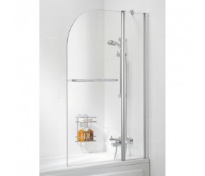 Lakes Classic Curved Bath Screen With Rail 975mm x 1400mm