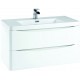Iona Contour Gloss White Wall Hung Two Drawer Vanity Unit and Basin 900mm