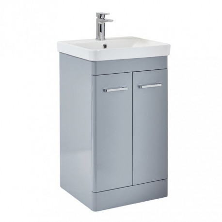 Iona Eve Pebble Grey Two Door Bathroom Vanity Unit with Basin 500mm