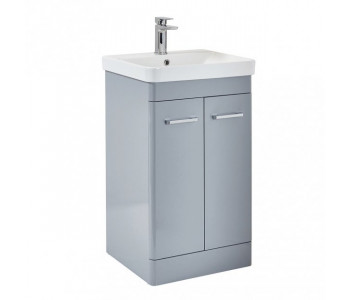 Iona Eve Pebble Grey Two Door Bathroom Vanity Unit with Basin 500mm