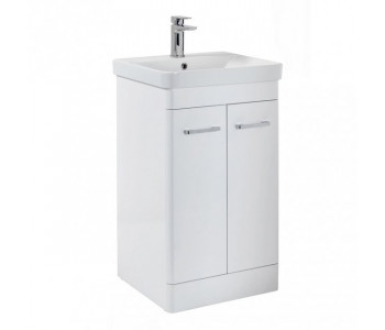 Iona Eve Gloss White Two Door Bathroom Vanity Unit with Basin 600mm