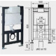 Eastbrook Concealed Cistern and Frame for Wall Hung WC 820mm x 500mm with Chrome Flushplate