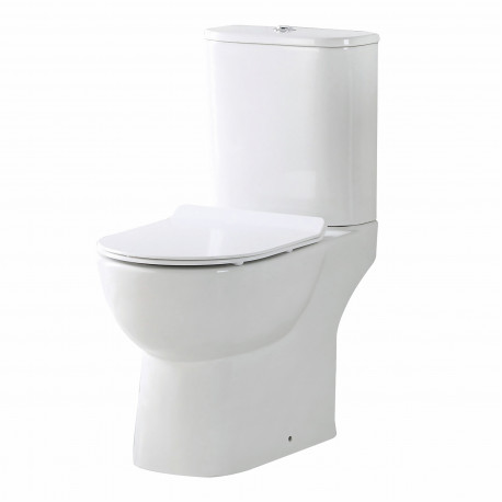 Iona Riva Rimless Open Back Toilet Pan with Cistern & Soft Close Seat