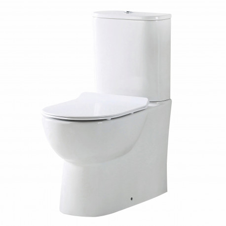 Iona Riva Rimless Closed Back Toilet Pan with Cistern & Soft Close Seat