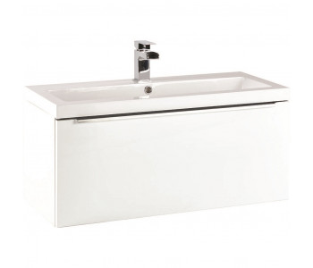 Iona Supreme Gloss White Wall Hung Bathroom Vanity Unit and Basin 800mm