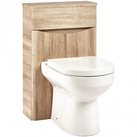 Iona Contour Bardolino Driftwood Oak Back To Wall Toilet WC Unit 500mm