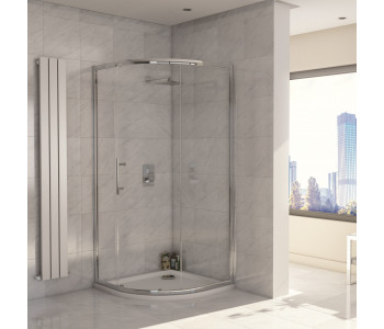 Iona A8 Easy Clean 8mm Glass Single Door Offset Quadrant Shower 900mm x 760mm