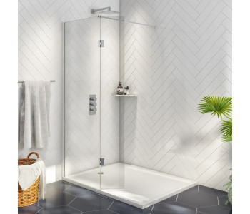 Iona A8 Easy Clean 8mm Glass 800mm Wetroom Panel With 275mm Deflector Panel