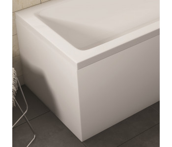 Iona White Gloss Waterproof End Bath Panel 700mm