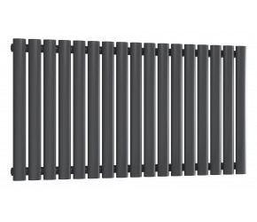 Reina Neval Anthracite Aluminium Single Panel Oval Tube Horizontal Radiator 600 x 994