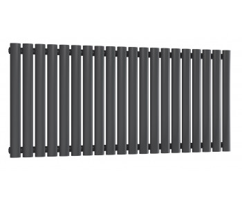 Reina Neval Anthracite Aluminium Single Panel Oval Tube Horizontal Radiator 600 x 1171