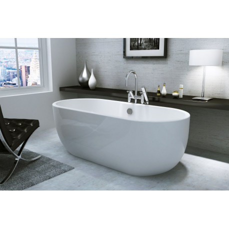 Iona Riviera Gloss White Freestanding Bath 1555mm x 750mm