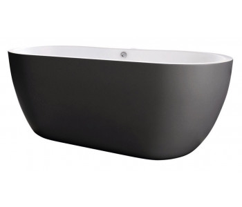 Iona Riviera Matt Black Freestanding Bath 1655mm x 750mm