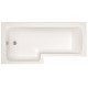 Iona L Shaped Shower Bath 1700mm x 850mm Left Hand with Panel and Screen
