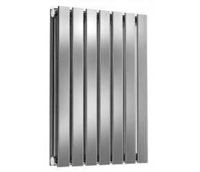 Reina Flox Polished Stainless Steel Double Panel Flat Radiator 600mm x 413mm