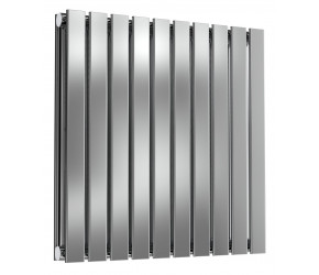Reina Flox Polished Stainless Steel Double Panel Flat Radiator 600mm x 590mm