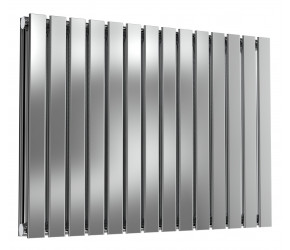 Reina Flox Polished Stainless Steel Double Panel Flat Radiator 600mm x 826mm