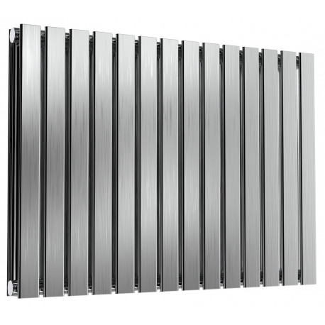 Reina Flox Brushed Stainless Steel Double Panel Flat Radiator 600mm x 826mm