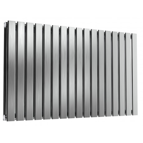 Reina Flox Brushed Stainless Steel Double Panel Flat Radiator 600mm x 1003mm