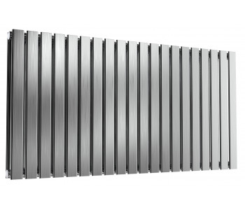 Reina Flox Brushed Stainless Steel Double Panel Flat Radiator 600mm x 1180mm