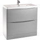 Iona Contour Pebble Grey Floor Standing Two Drawer Vanity Unit and Basin 900mm
