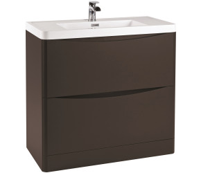 Iona Contour Wolf Grey Floor Standing Two Drawer Vanity Unit and Basin 900mm