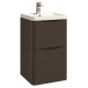 Iona Contour Wolf Grey Floor Mounted Two Drawer Vanity Unit and Basin 500mm